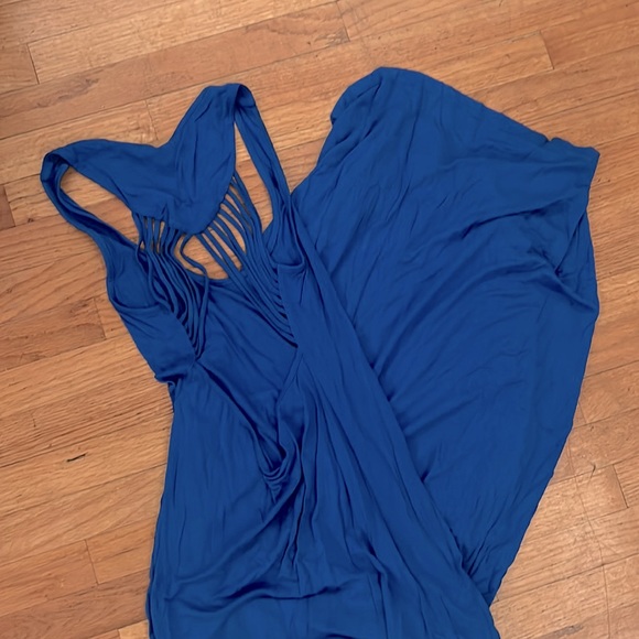 Venus Royal Blue Strappy Open Back Maxi Dress Small EUC - Picture 2 of 2